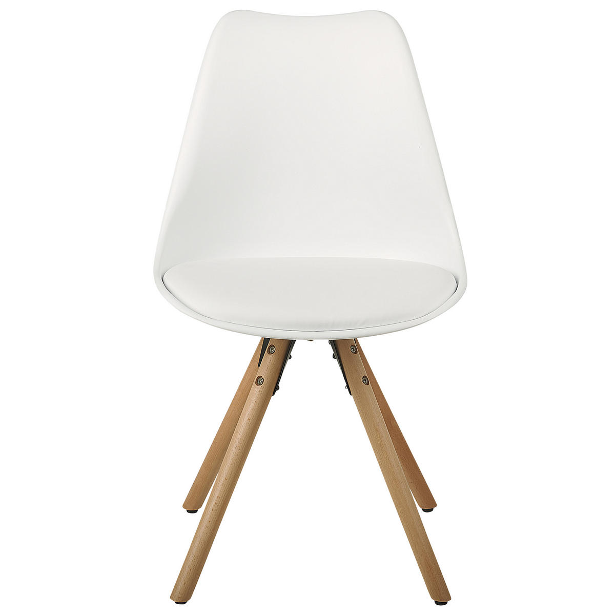 ESSZIMMERSTUHL 2er-Set Kunststoff Weiß Dakota - Weiß, Holz/Kunststoff (49/86/45cm) - Beliani
