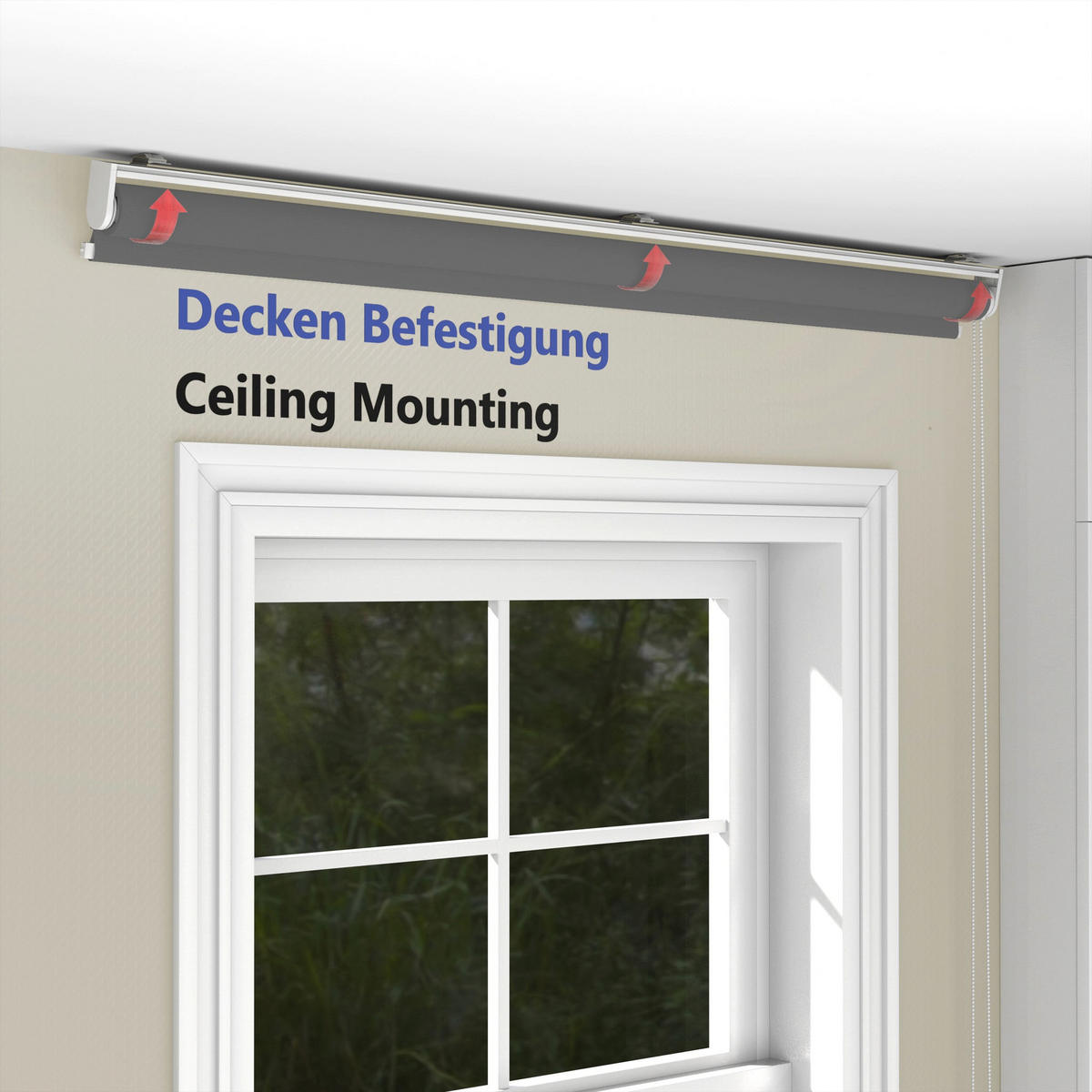 ROLLO blickdicht - Dunkelgrau, Textil (110/150cm) - Deco-Raum