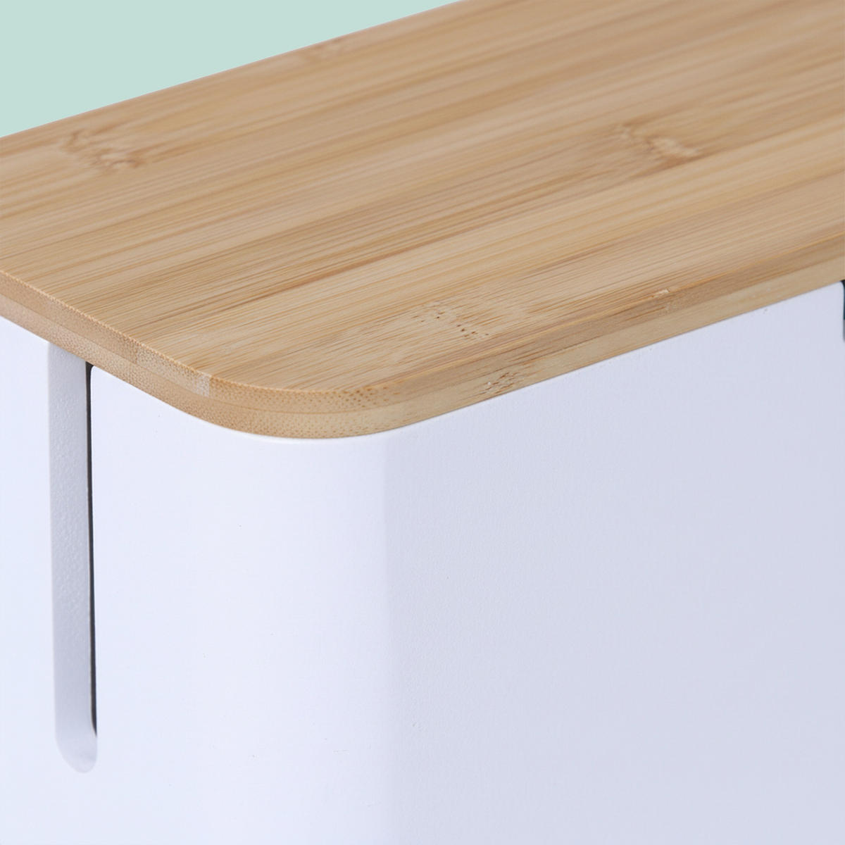 KABELBOX - Weiß, Holz/Metall (11/34/14.5cm) - Relaxdays