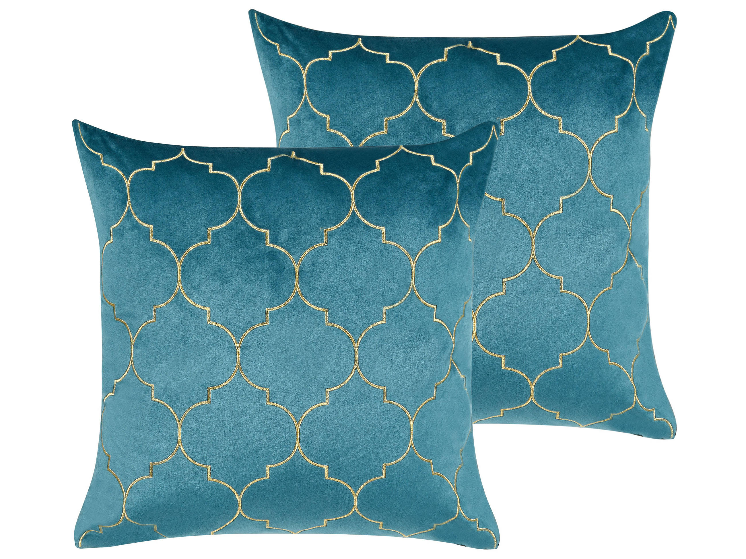 DEKOKISSEN 2er-Set Blau 45/45 cm Alyssum - Blau, Textil (45/45cm) - Beliani