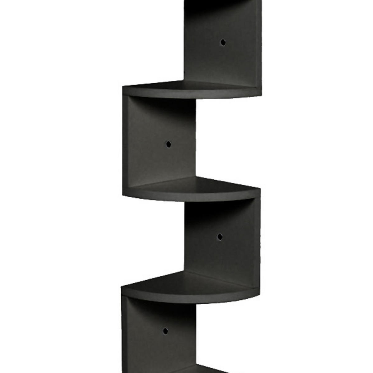 WANDREGAL 19.5/19.5/122 cm 5-Stufig Wandmontage Holz Schwarz - Schwarz, Holzwerkstoff (19.5/122/19.5cm) - Livingandhome