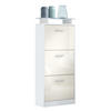 SCHUHSCHRANK Lavia Front in Creme Hochglanz - Creme, Holzwerkstoff (46/128/23cm) - Vladon