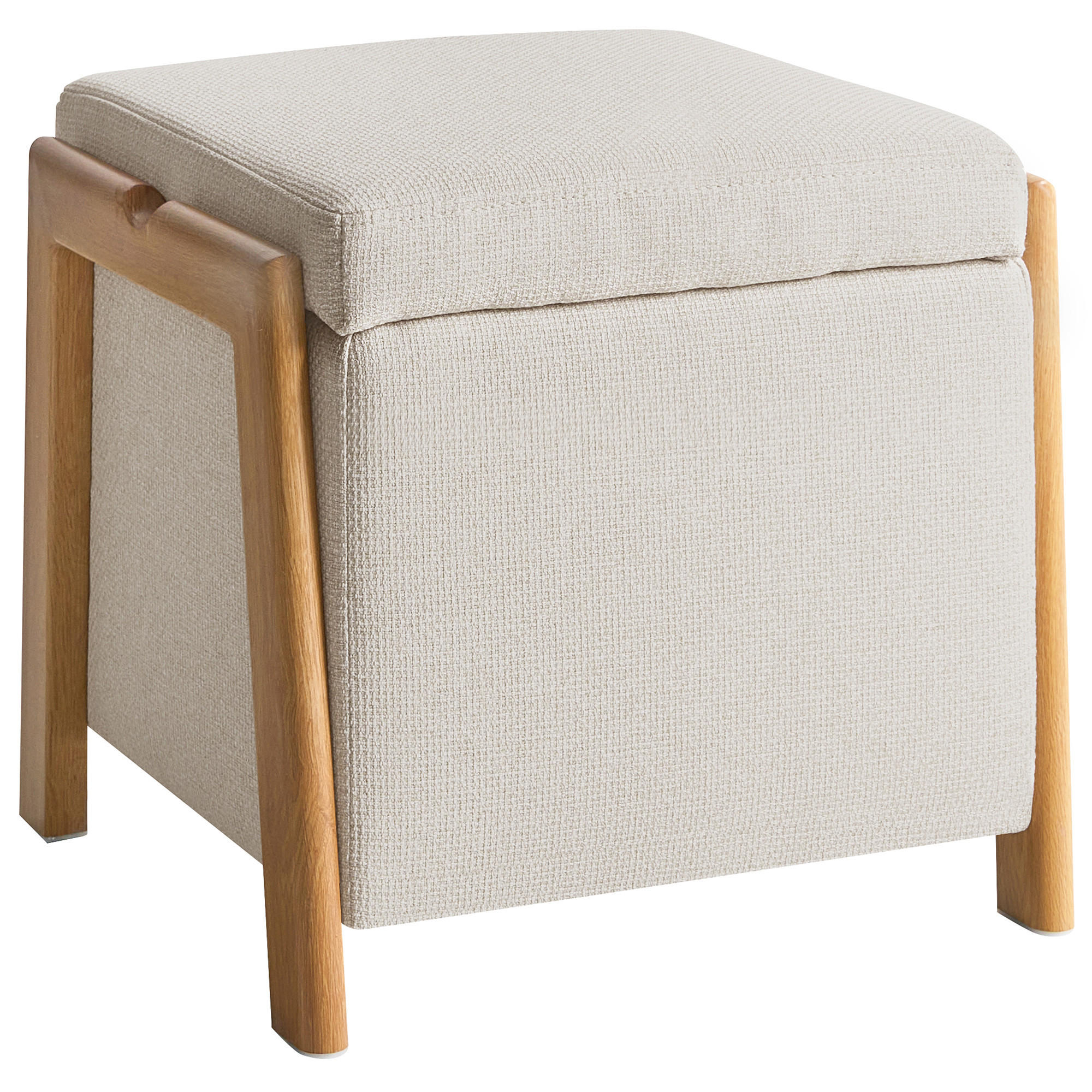 POUF mit Stauraum Stoff 45 cm Hellbeige Edland - Beige, Textil (45/44/43cm) - Beliani