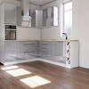 ECKKÜCHE 250 x 270 cm - Aspen K67-M250 - in Grau/Hochglanz - Grau, Holz (250/212/270cm)