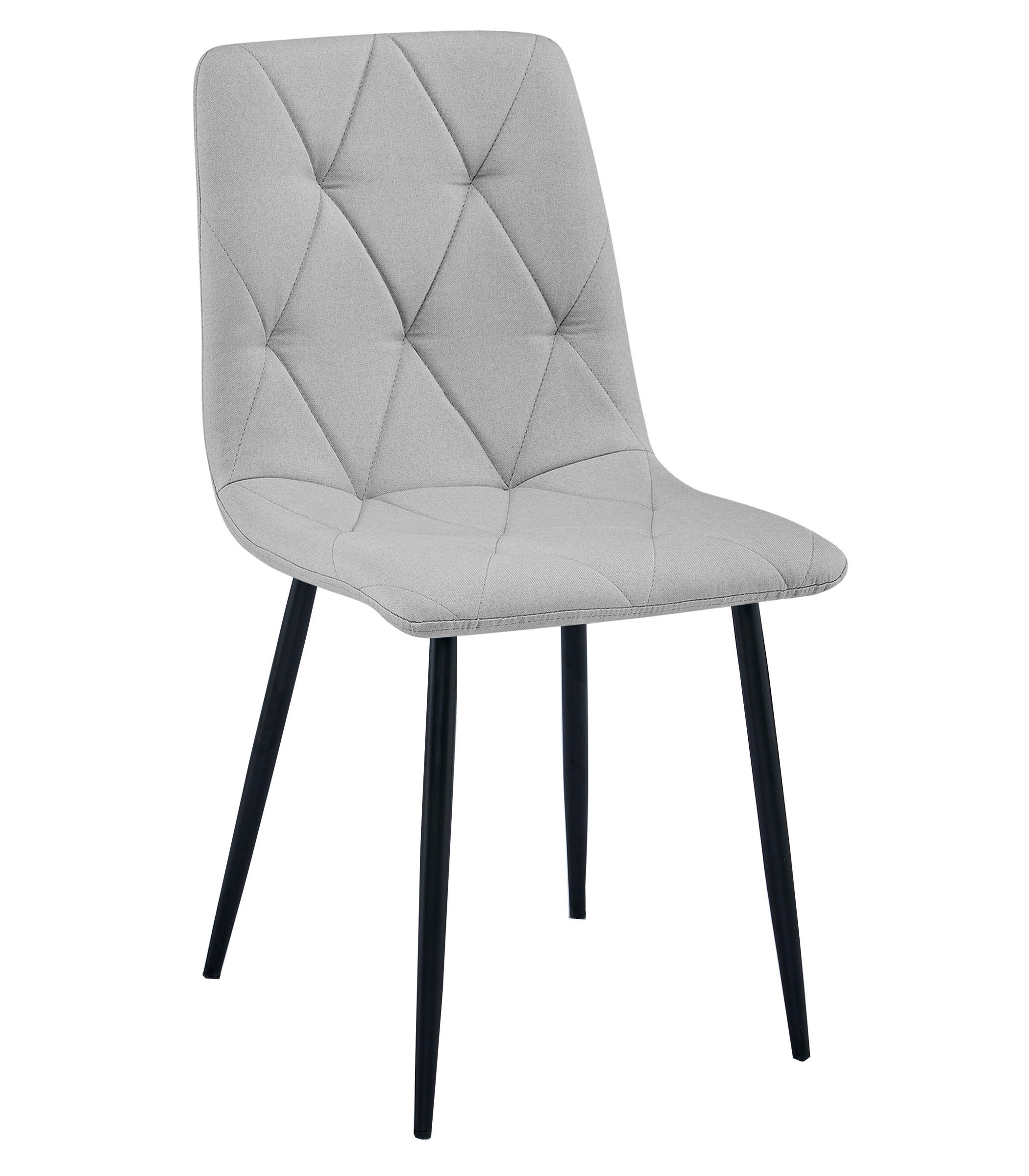 ESSZIMMERSTUHL TYRA hellgrauer Sitz, schwarze Beine - Hellgrau/Schwarz, Textil (44.5/87/54.5cm) - Valora