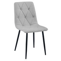 ESSZIMMERSTUHL TYRA hellgrauer Sitz, schwarze Beine - Hellgrau/Schwarz, Textil (44.5/87/54.5cm) - Valora