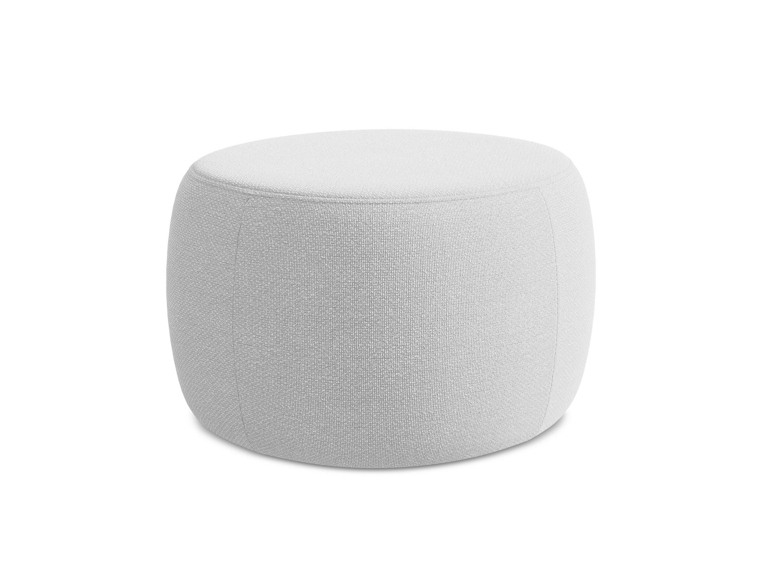 POUF Bouclé Stoff Grau - Silberfarben/Schwarz, Kunststoff/Textil (76/44/67cm) - Makamii