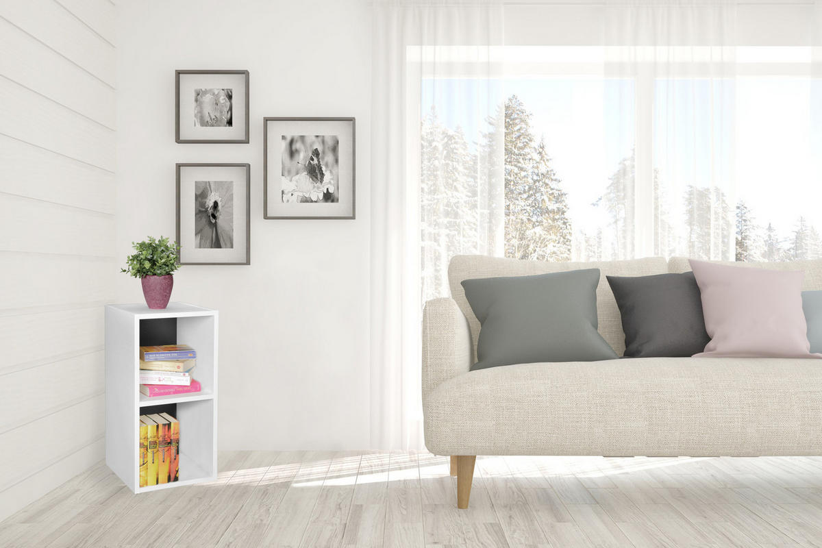 REGAL Melamin 2 Fächer Kompakt CERVINO, Schwarz 30x30x60 cm - Schwarz, Holz (30/60/30cm) - KADIMA DESIGN