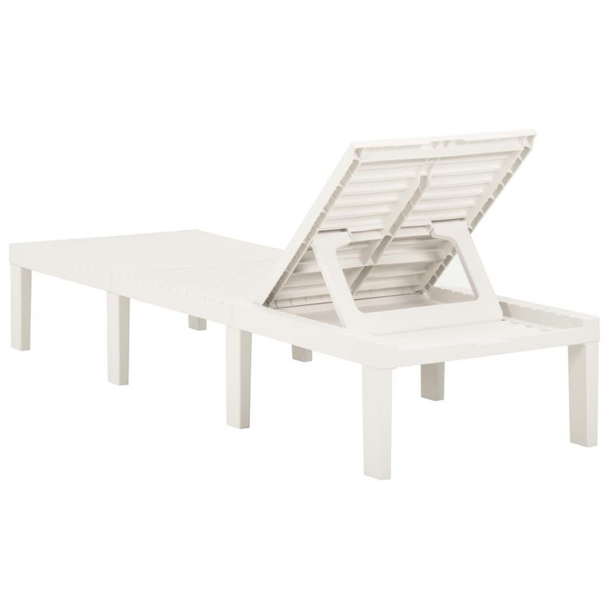 SONNENLIEGE Kunststoff Weiss - Weiß, Kunststoff (65/32/195cm) - vidaXL