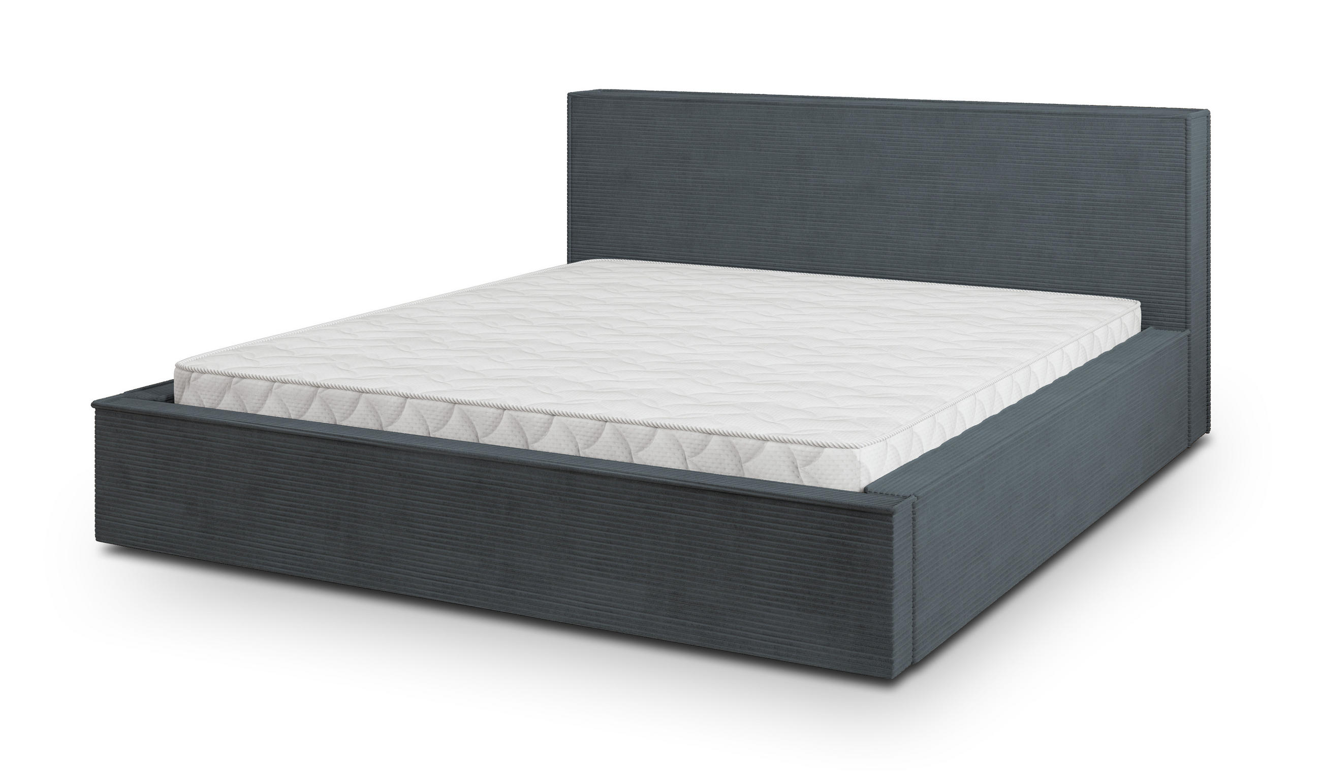 POLSTERBETT CELORA 140x200 cm mit Bettkästen - Grau - Grau, Holz (140/200cm) - MASSENO
