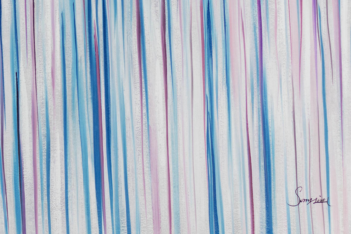 ÖLGEMÄLDE XXL Blau 200/100 cm - Blau/Weiß, Holz/Textil (6.68/100cm) - KUNSTLOFT