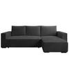 ECKSOFA CUDDY L, Eckcouch in L-Form mit Schlaffunktion und Bettkasten, Farbe: Dunkelgrau, Cordstoff, Ottomane Rechts - Dunkelgrau, Textil (240/140cm) - Storez24