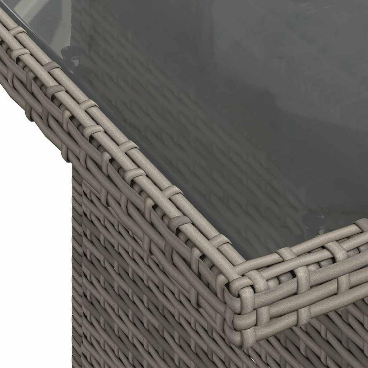 GARTENTISCH Mit Glasplatte Grau 100/55/73 Cm Poly Rattan - Grau, Kunststoff (55/100/73cm) - vidaXL