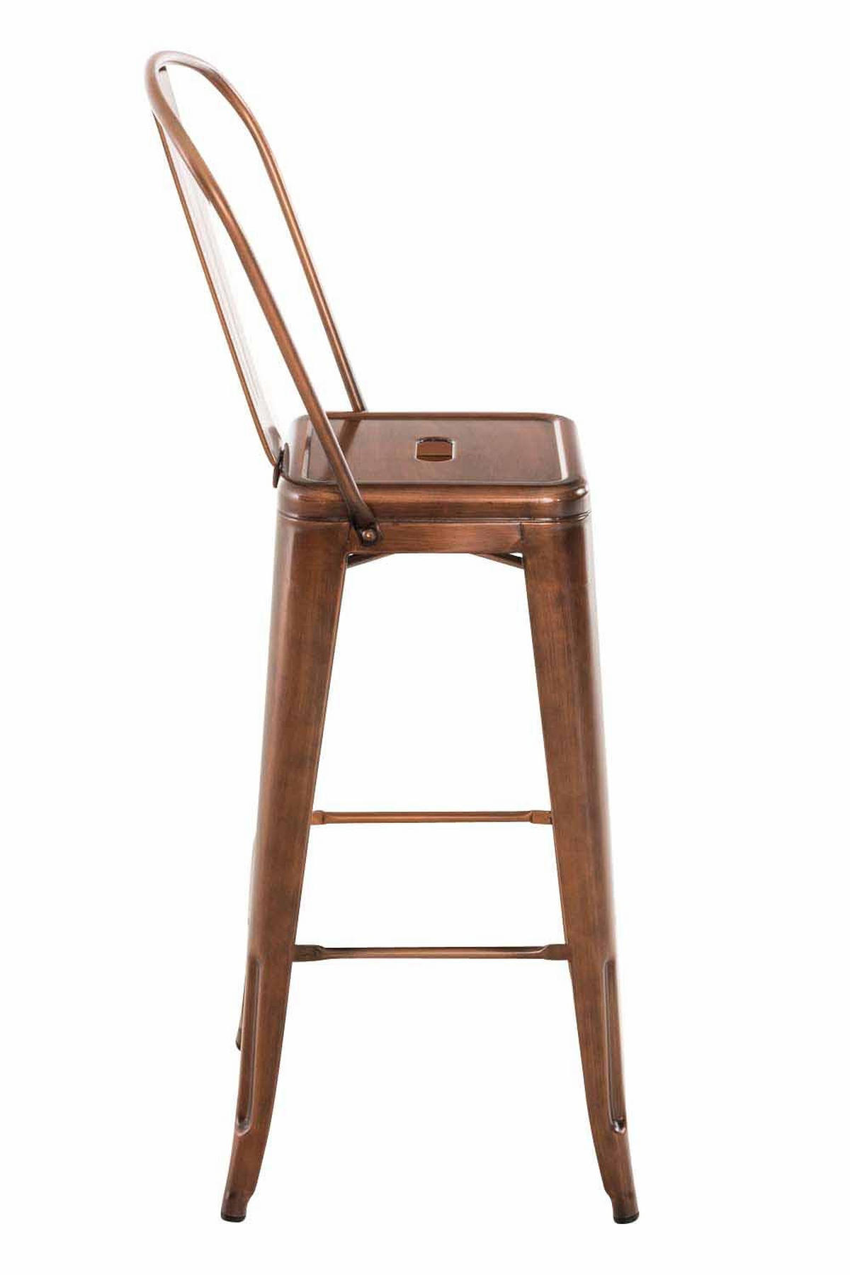 BARHOCKER Metall kupfer - Eukalyptusholzfarben/Kupferfarben, Metall (44/115/52cm) - CLP