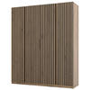 KLEIDERSCHRANK Kaja Schwarz/Eiche Evoke 200 cm - Schwarz, Holzwerkstoff/Metall (200/239/61.9cm) - Selsey