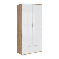 SKŘÍŇ 2DVEŘOVÁ Selma Bílá a dřevo - bílá, kompozitní dřevo (90.5/195/56.5cm) - Petits-meubles
