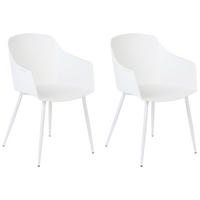ESSZIMMERSTUHL 2er-Set Kunststoff Weiß Fonda - Weiß, Kunststoff/Metall (57/83/51cm) - Beliani