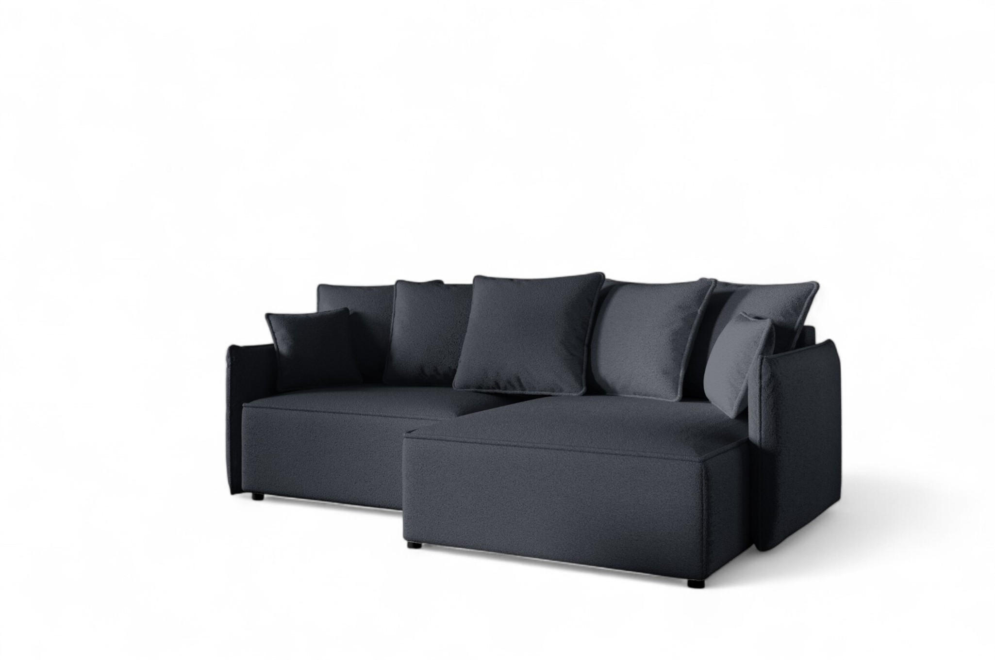 ECKSOFA Minea Mit Schlaffunktion - Anthrazit, Holzwerkstoff/Textil (221/153cm) - Fun Möbel