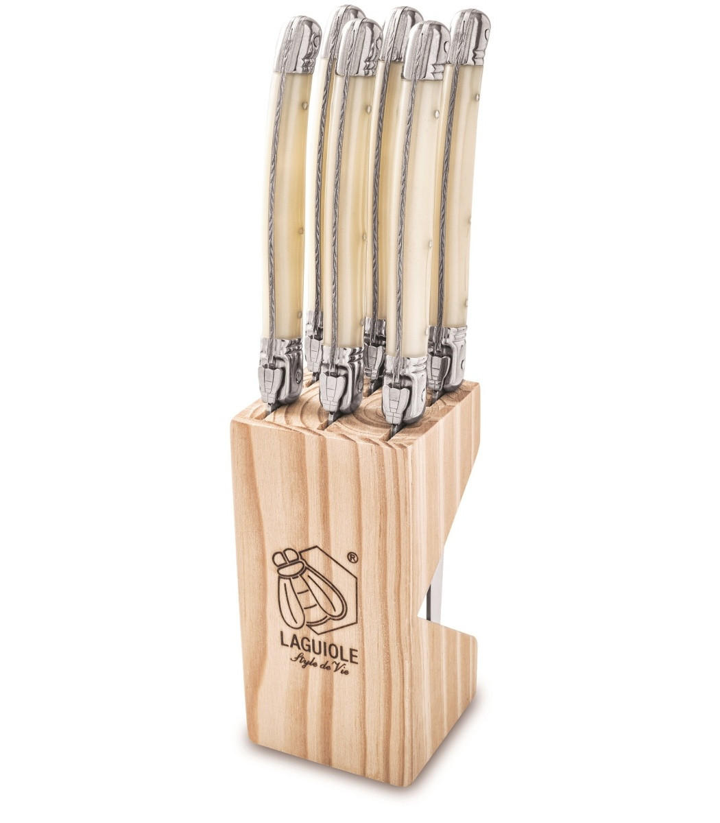 STEAKMESSER Premium Line Perlmutt 6 Stücke - Creme, Metall (24cm)