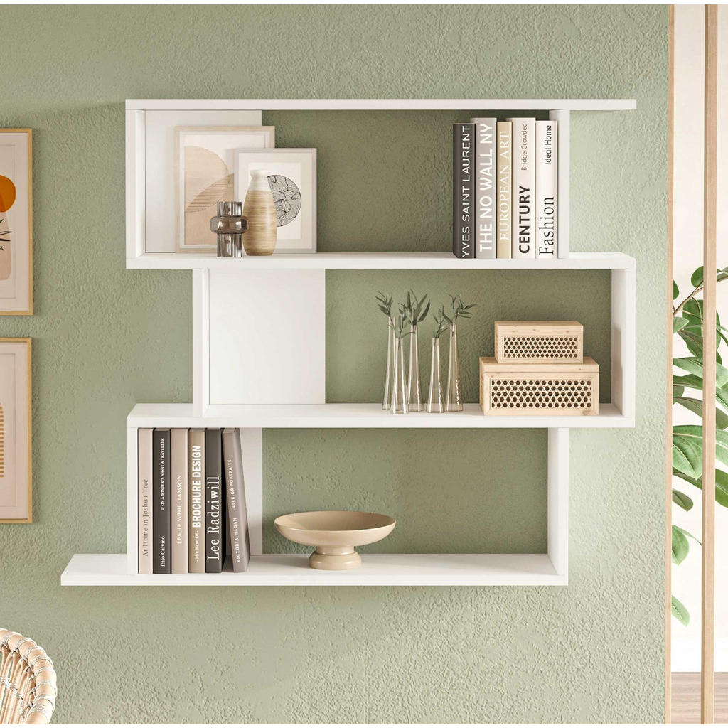 Thumbnail - Mobili Rebecca Wandregal, Weiß, Holz, 104x88x27 cm, Wohnzimmer, Regale, Wandregale