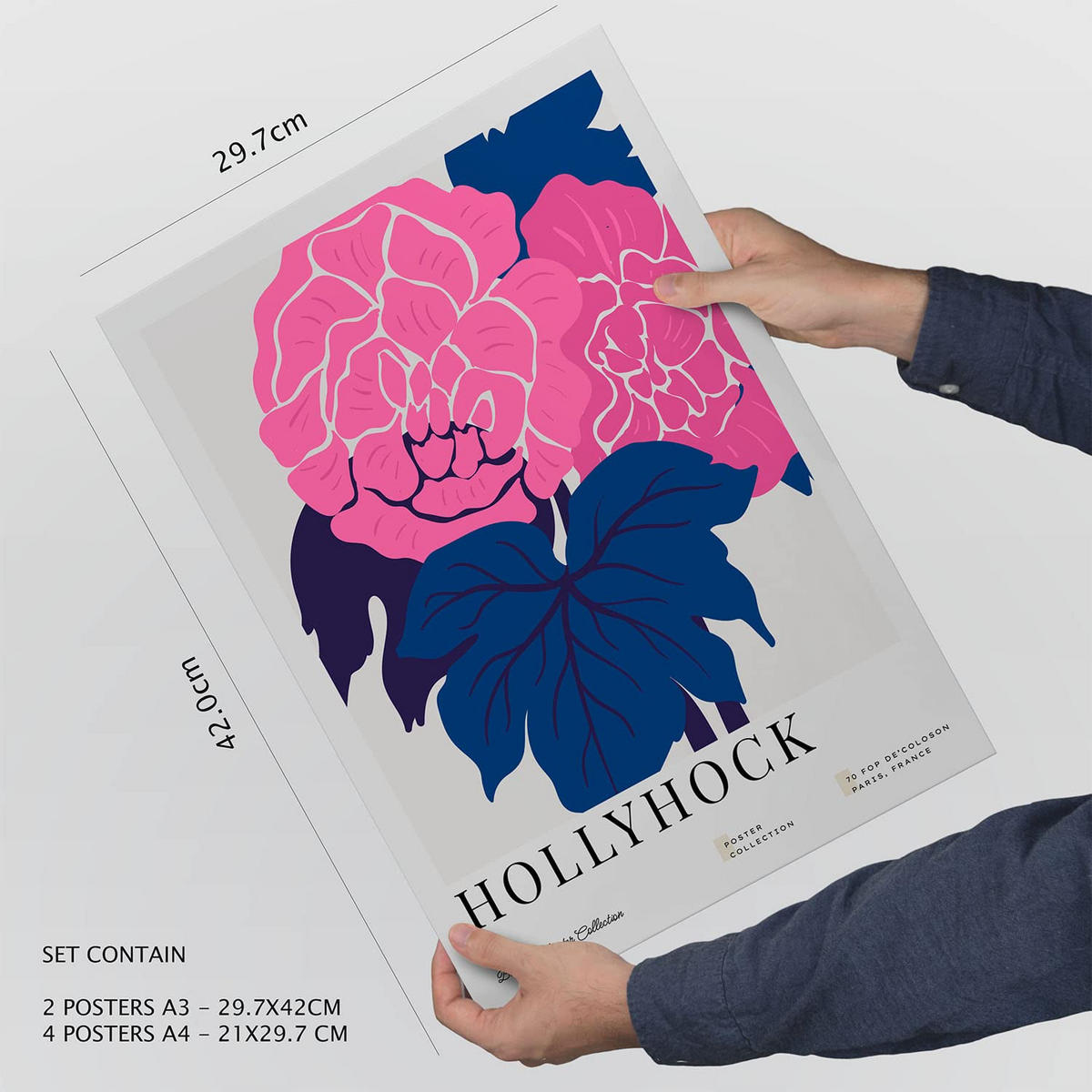 POSTER Set Mit 6 Blumen Gewächshaus Natur Und Botanikdrucke Für Innenarchitektur A3 & A4 Schwarzer Rahmen - Schwarz, Papier (29/3cm) - Nacnic