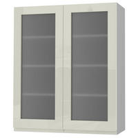 HÄNGESCHRANK Florence W4S/80 Grau / RAL 1013 perlweiß HG 80 / 32,5 / 96cm - Weiß Hochglanz/Grau, Holz/Holzwerkstoff (80/96/32.5cm) - Feldmann-Wohnen