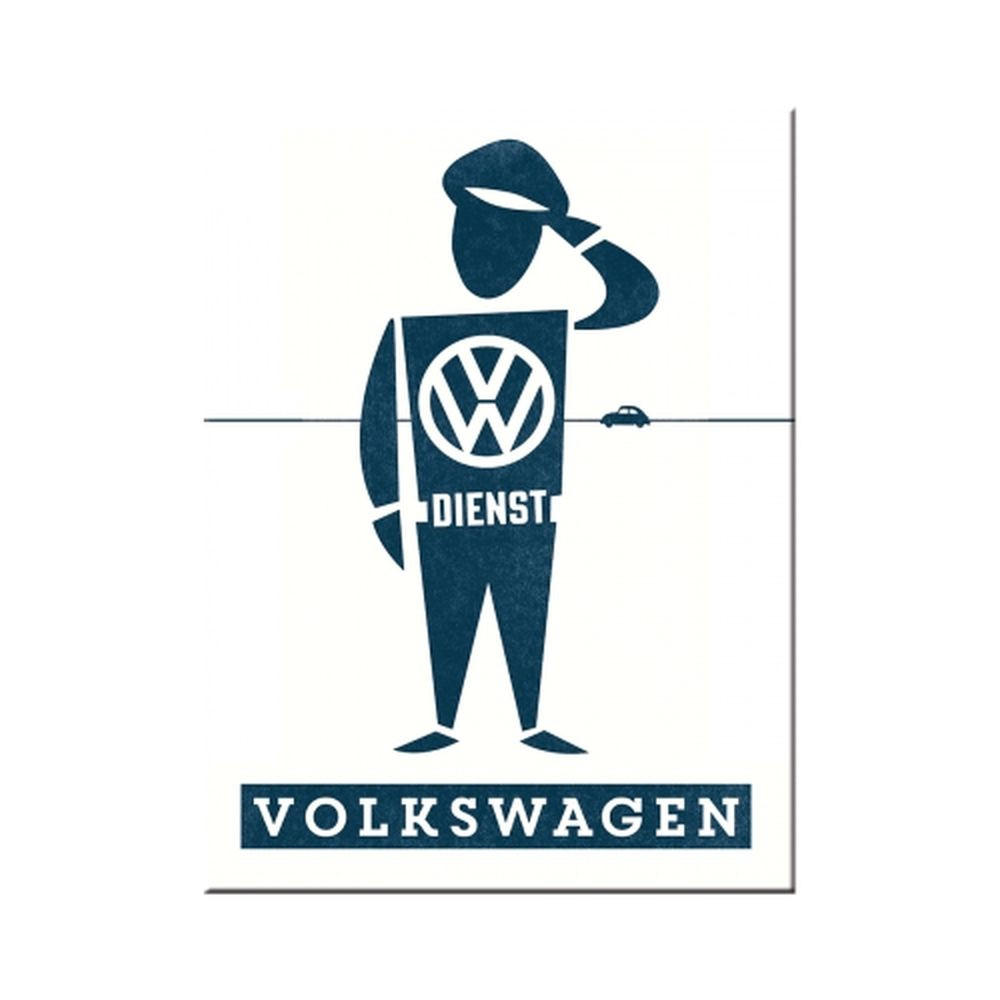 MAGNET 6/8 cm Volkswagen VW Dienst Mann - Multicolor, Metall (6/8/0.1cm) - Nostalgic-Art