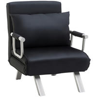 SCHLAFSOFA 3-in-1 DE-08264 Gästebett & Sessel inkl. Kissen Schwarz - Schwarz, Metall (69/80/65cm) - ComfortXL