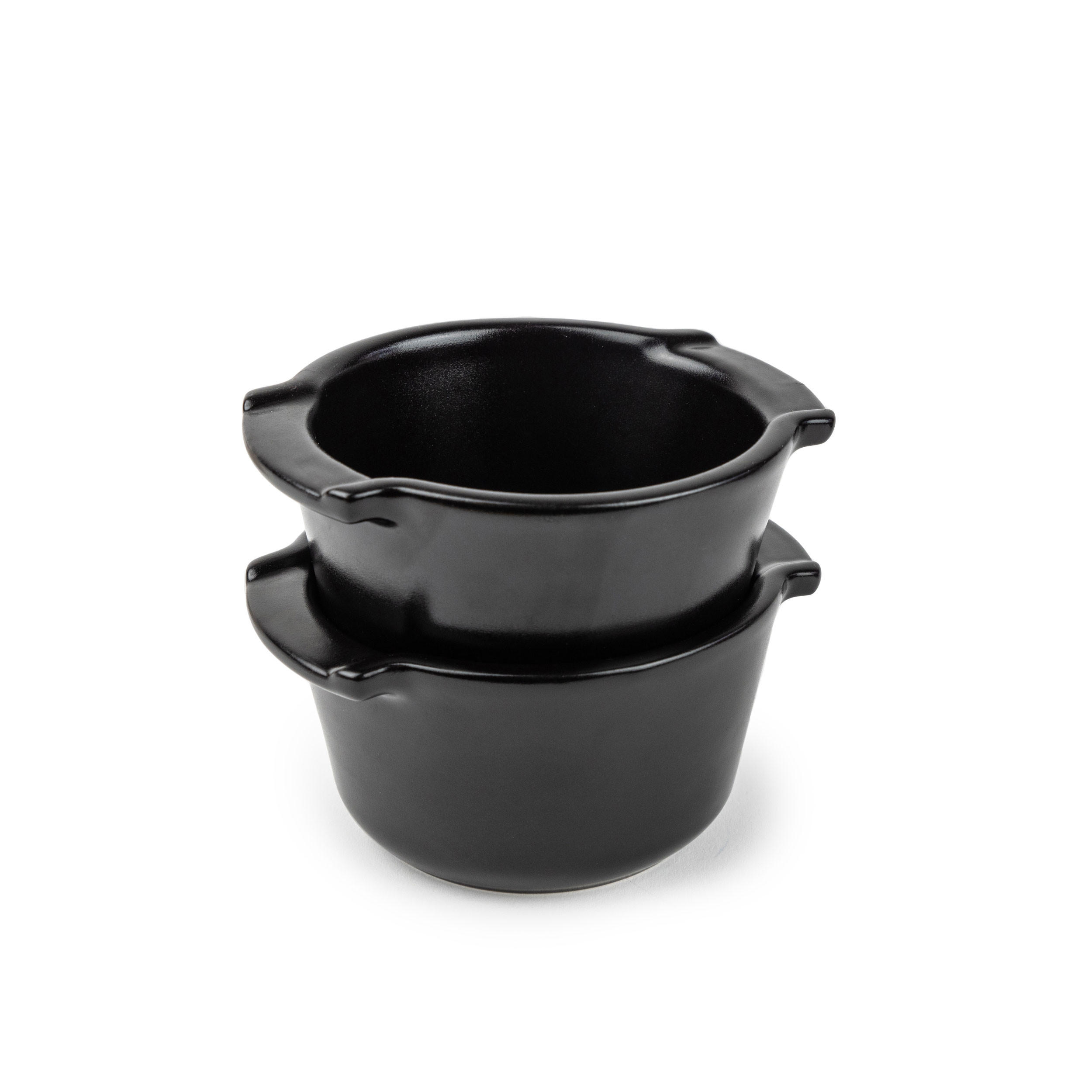 AUFLAUFFORM Ramekin 2er Set Keramik Satinschwarz Ofenfest - Schwarz, Keramik (11/11/5.6cm) - PEUGEOT