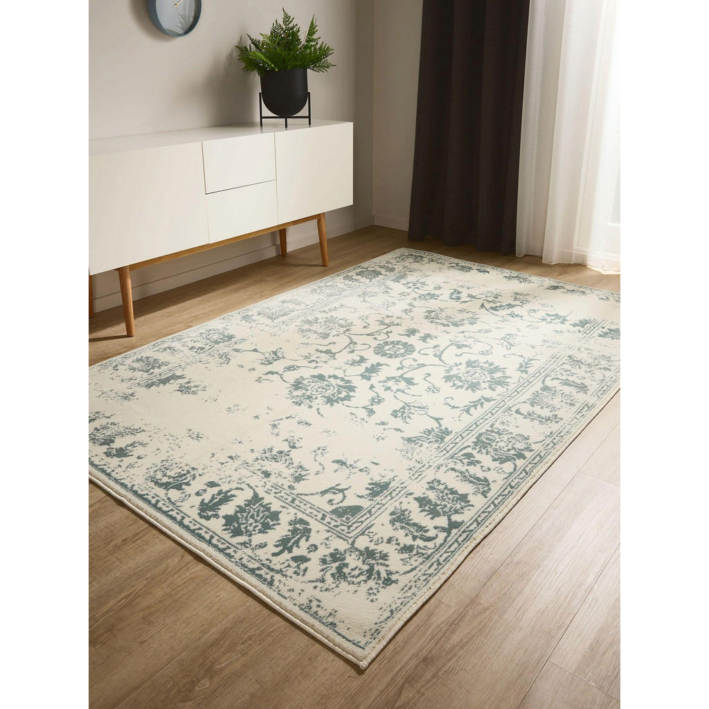 Thumbnail - benuta Vintage-Teppich, Creme, Mintgrün, Kunststoff, Vintage, Rechteckig, 300x400 cm, Oeko-Tex® Standard 100, für Fußbod...