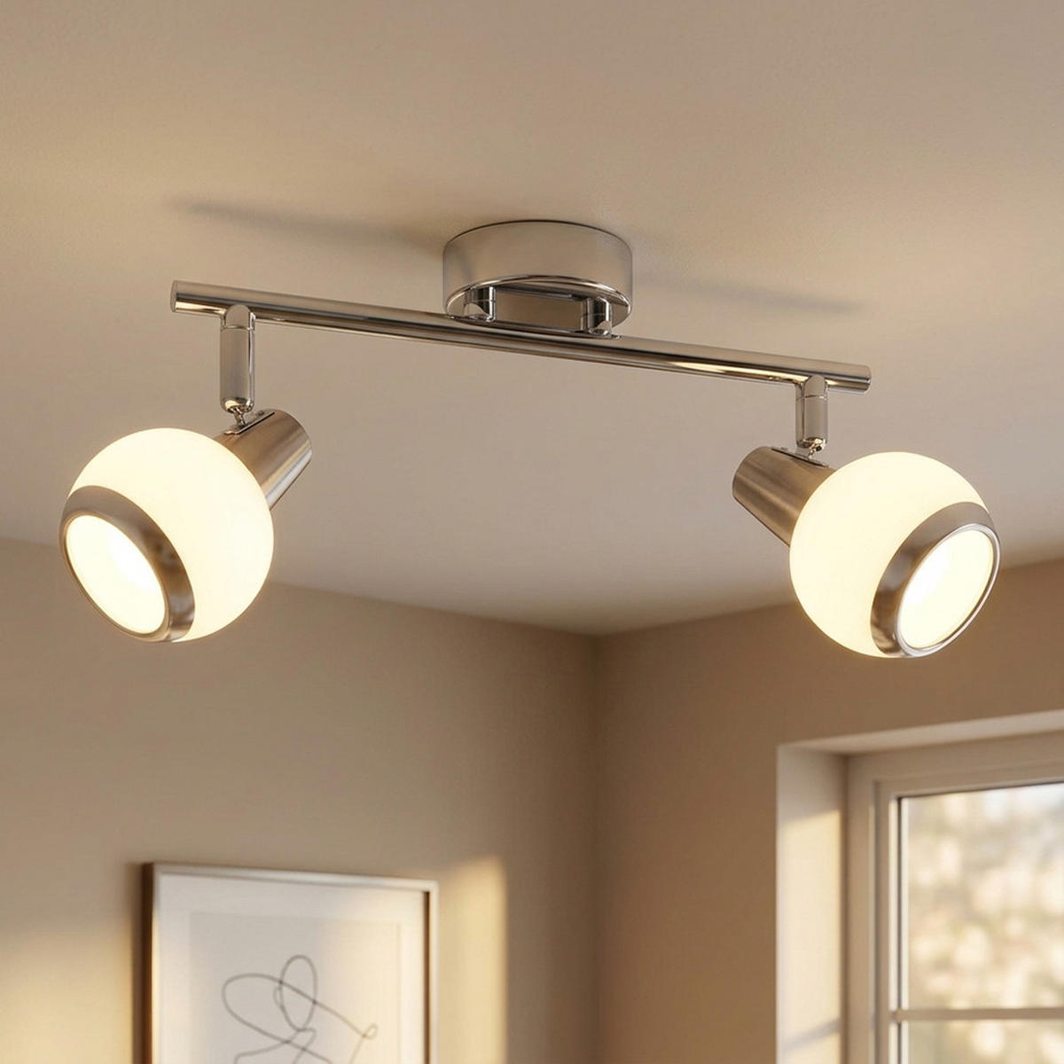 LED DECKENLEUCHTE Karde Chrom Silber - Silberfarben, Glas (30/8/15cm) - Globo Lighting