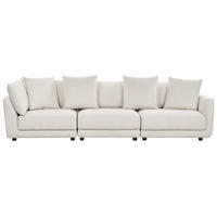 3-SITZER-SOFA cremeweiß Sigtuna - Weiß, Textil (300/86/102cm) - Beliani