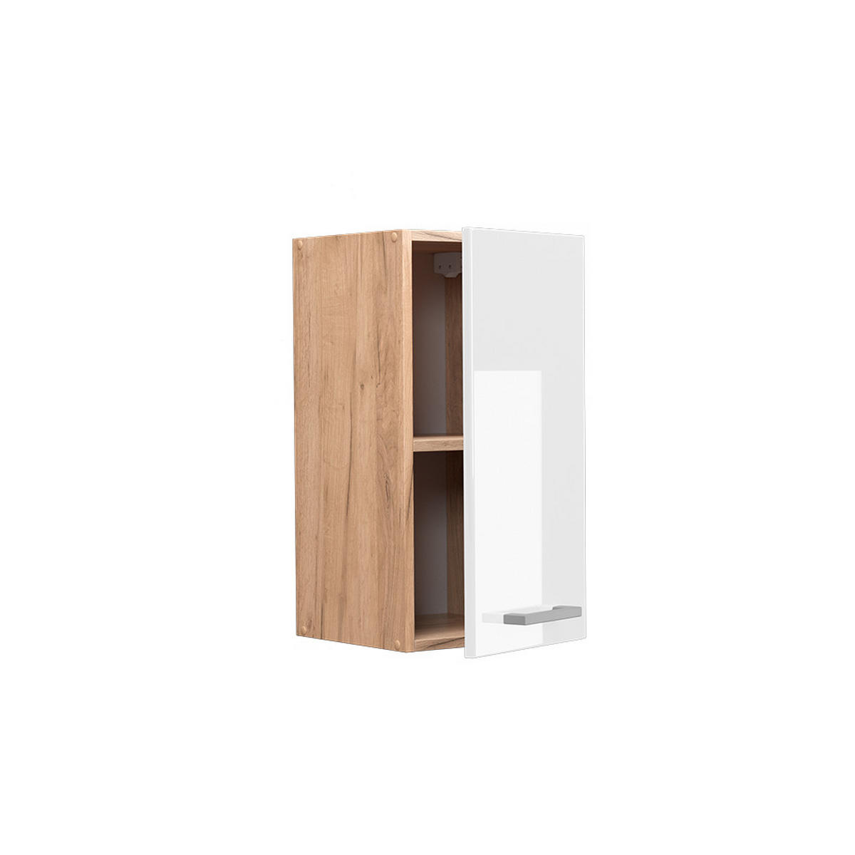 HÄNGESCHRANK R-Line Weiß Hochglanz 30 cm - Honigeiche/Weiß Hochglanz, Holzwerkstoff (30/60/31cm) - Vicco