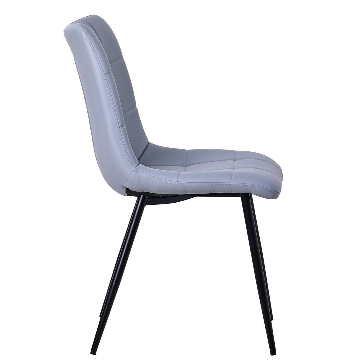STUHL-SET 4 Stück Kunstleder-YZ6 - Grau, Textil (48/89/61cm) - HOMAVO
