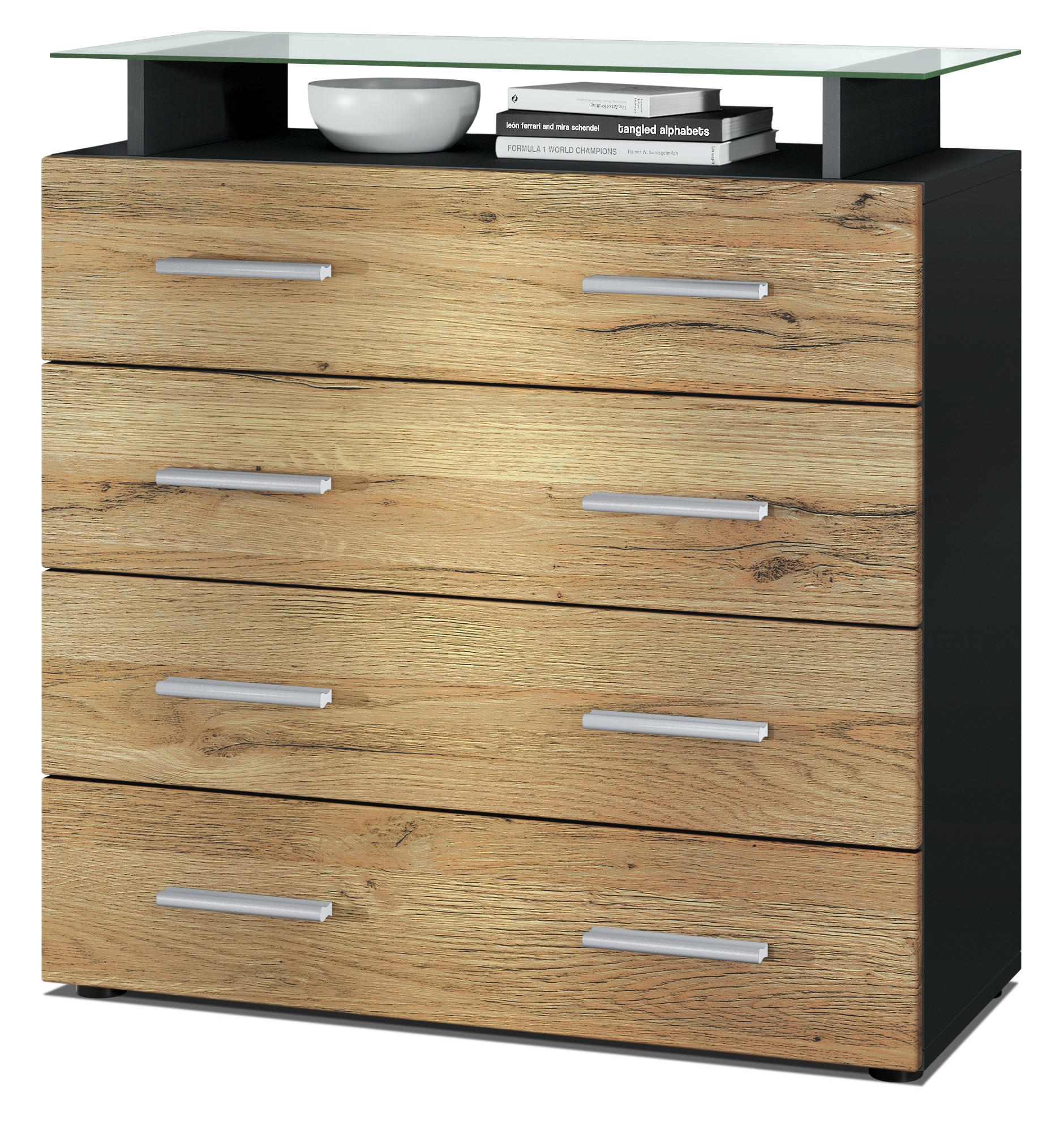 KOMMODE Pavos Eiche Natur - Eichefarben, Holzwerkstoff (76/81/35cm) - Vladon