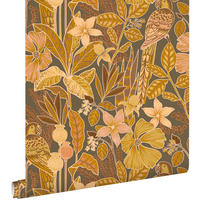 TAPETE tropischen Blumen und Paradiesvögeln 50 x 900 cm - Gelb, Papier (50/900cm) - ESTAhome