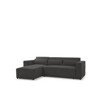 ECKSOFA Schlafsofa Waldo In Stoff Poso - Schwarz, Holzwerkstoff/Textil (260/173cm) - Fun Möbel