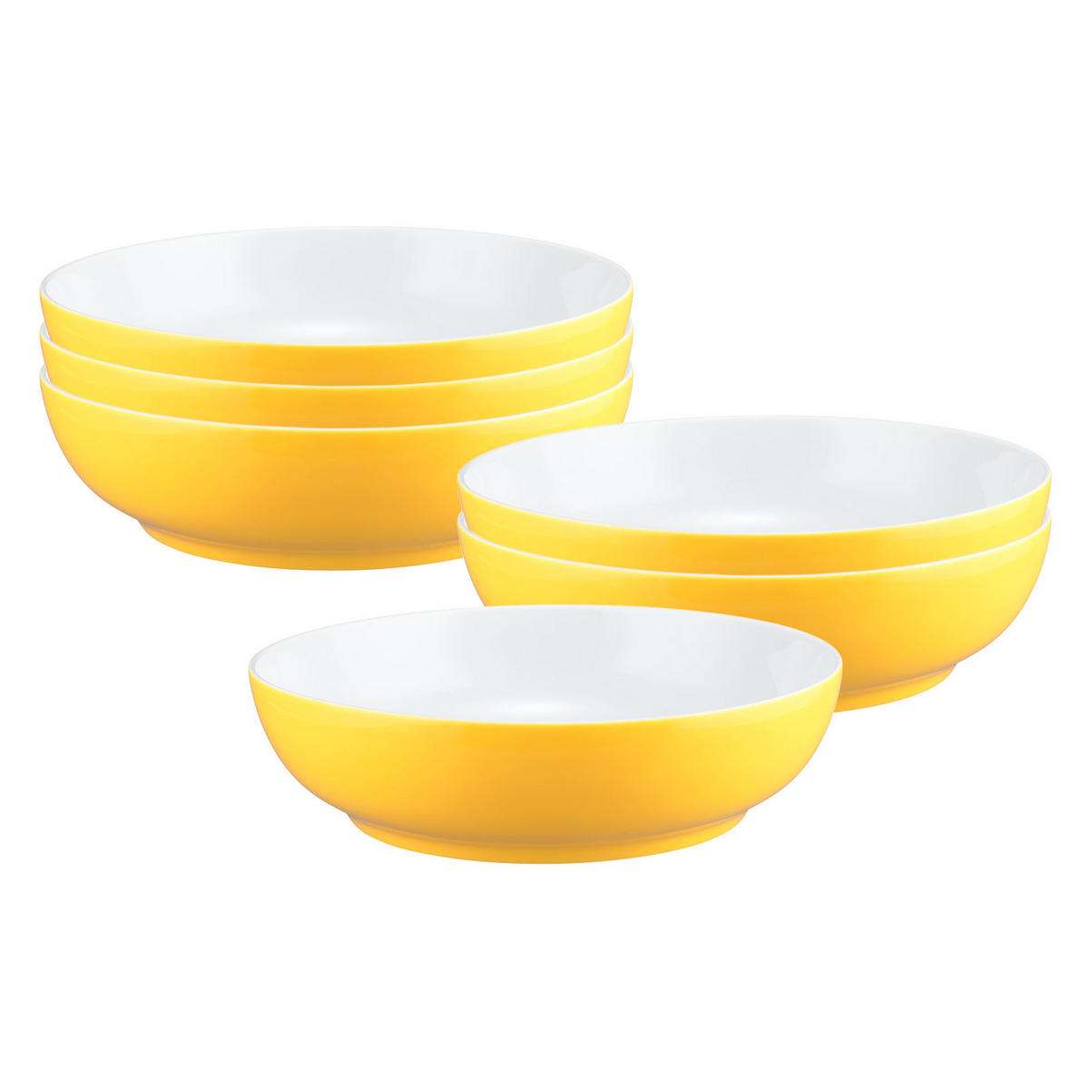 FOODBOWLS Liberty Pure Colors Yellow Glow ø 25 cm 6er Set - Gelb, Keramik (25.4cm) - Seltmann Weiden