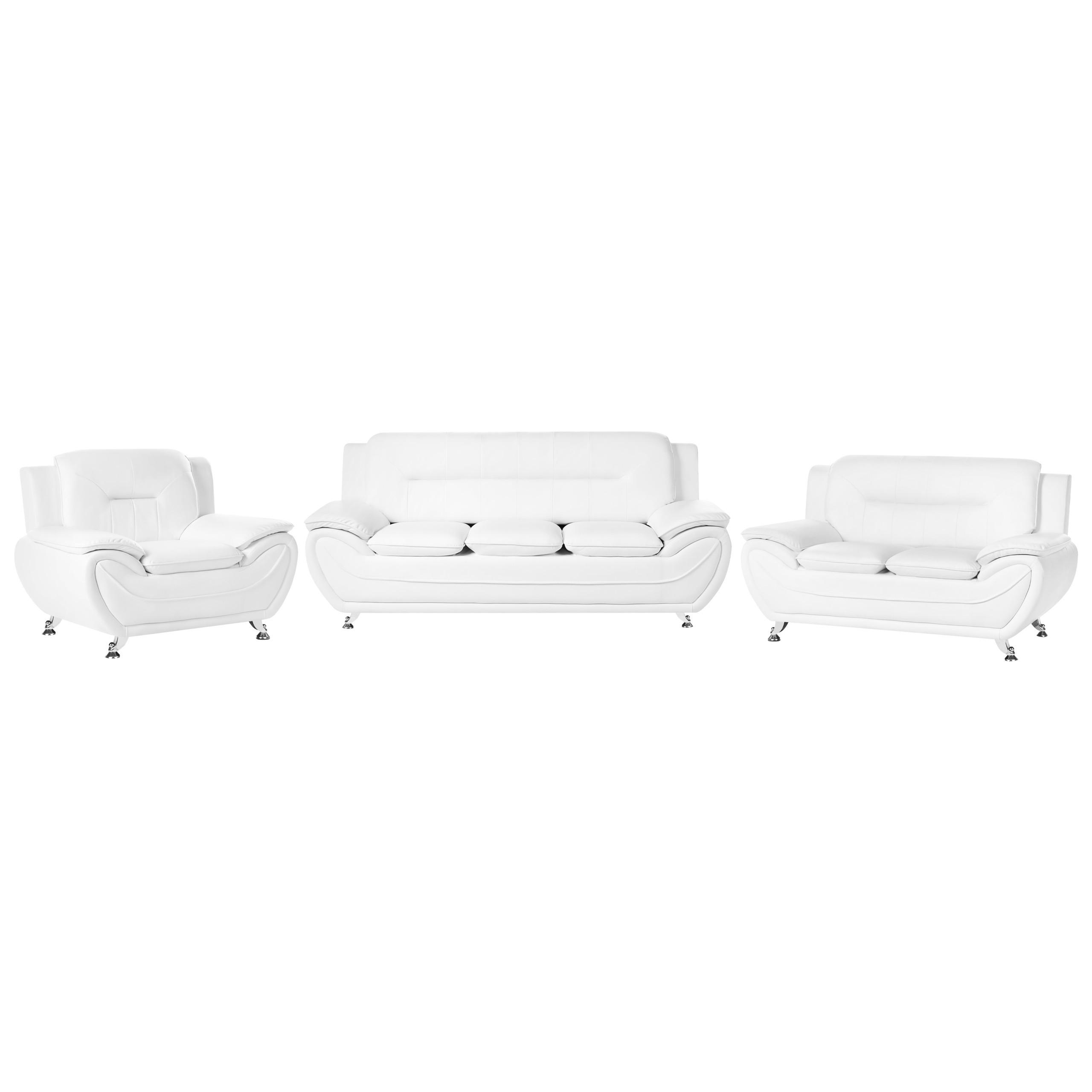 Beliani Sofa-Set Weiß, Silber 193x86x78 cm