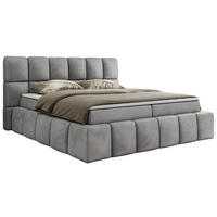 BOXBETT NIRA 200/200 - Hellgrau Velvet - H3 - Hellgrau, Holz/Textil (200/200cm) - MKS