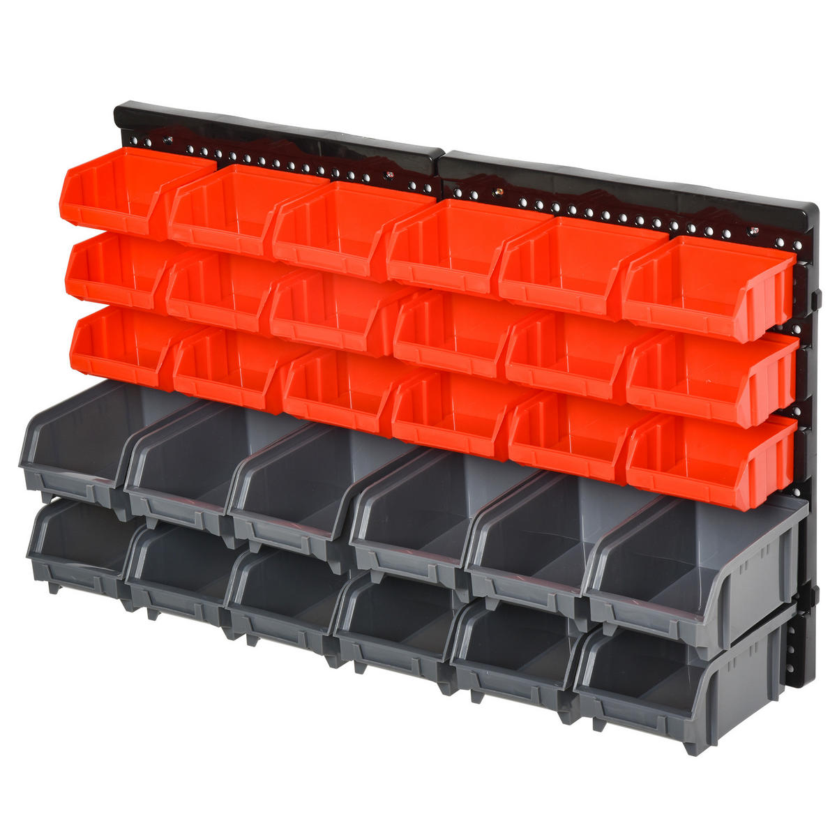 LAGERSYSTEM, Wandregal, Werkstatt, Rot+Grau+Schwarz - Multicolor, Kunststoff (18/63/37.5cm) - DURHAND