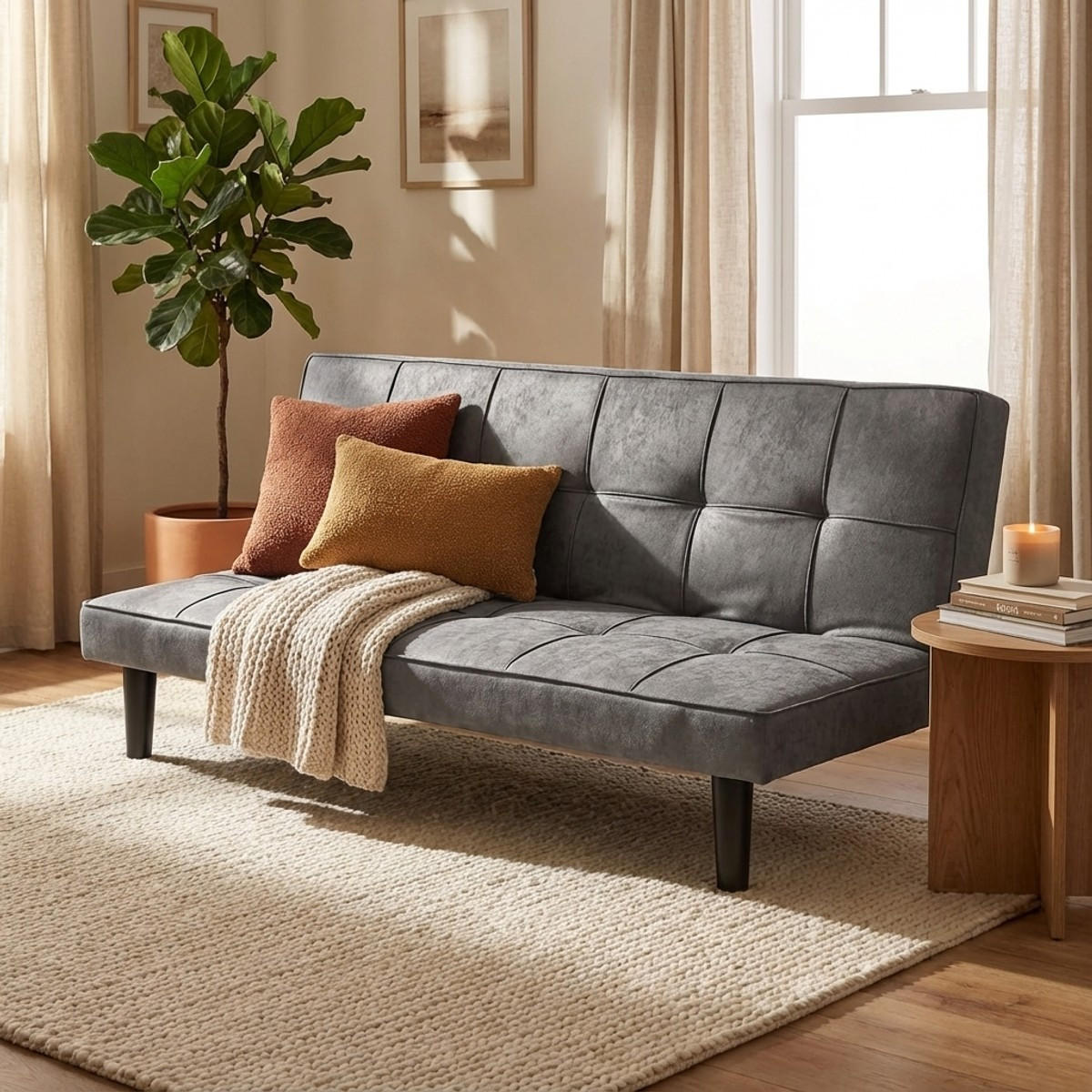 2-SITZER Sofabett Giada - Hellgrau - Grau, Textil (179/76/91cm) - Pasmara
