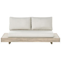 GARTENSOFA 2-Sitzer zertifiziertes Akazienholz Beige Marettimo - Hellbraun/Beige, Holz (167/70/68cm) - Beliani