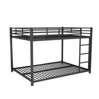 ETAGENBETT mit Lattenrost und Kopfteil Schwarz 144.5x203x140 cm Metall - Schwarz, Metall - SONNENH