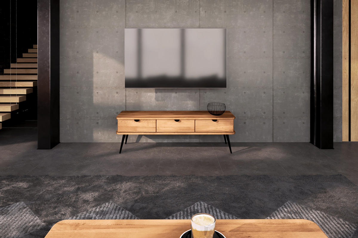LOWBOARD LINA Kernbuche - Kernbuche, Holz (144/42/46cm) - byoak