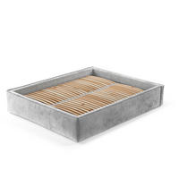 POLSTERBETT Alvar Hellgrau 180/200 cm im Chenille-Stoff - Hellgrau/Schwarz, Holz/Holzwerkstoff (180/200cm) - Maison de Reve