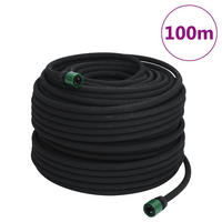 TROPFSCHLAUCH Schwarz 0.6" 100 M Gummi - Schwarz, Kunststoff (10000cm) - vidaXL
