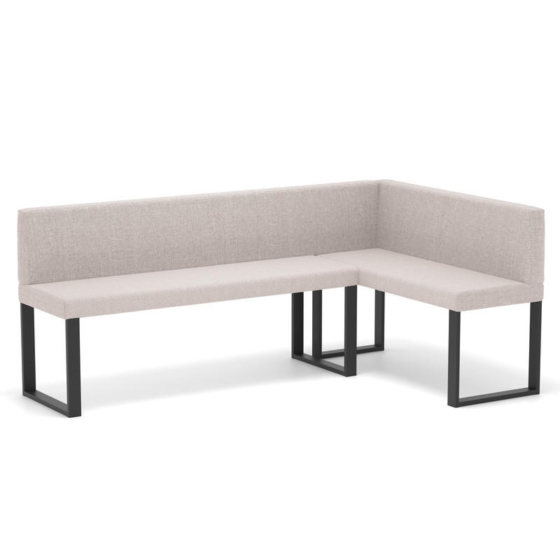 ECKBANK rechts SANA U Webstoff glatt, 142/196 cm Beige - Beige, Textil/Metall (142/196cm) - Idohome