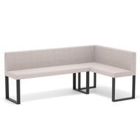 ECKBANK rechts SANA U Webstoff glatt, 142/196 cm Beige - Beige, Textil/Metall (142/196cm) - Idohome