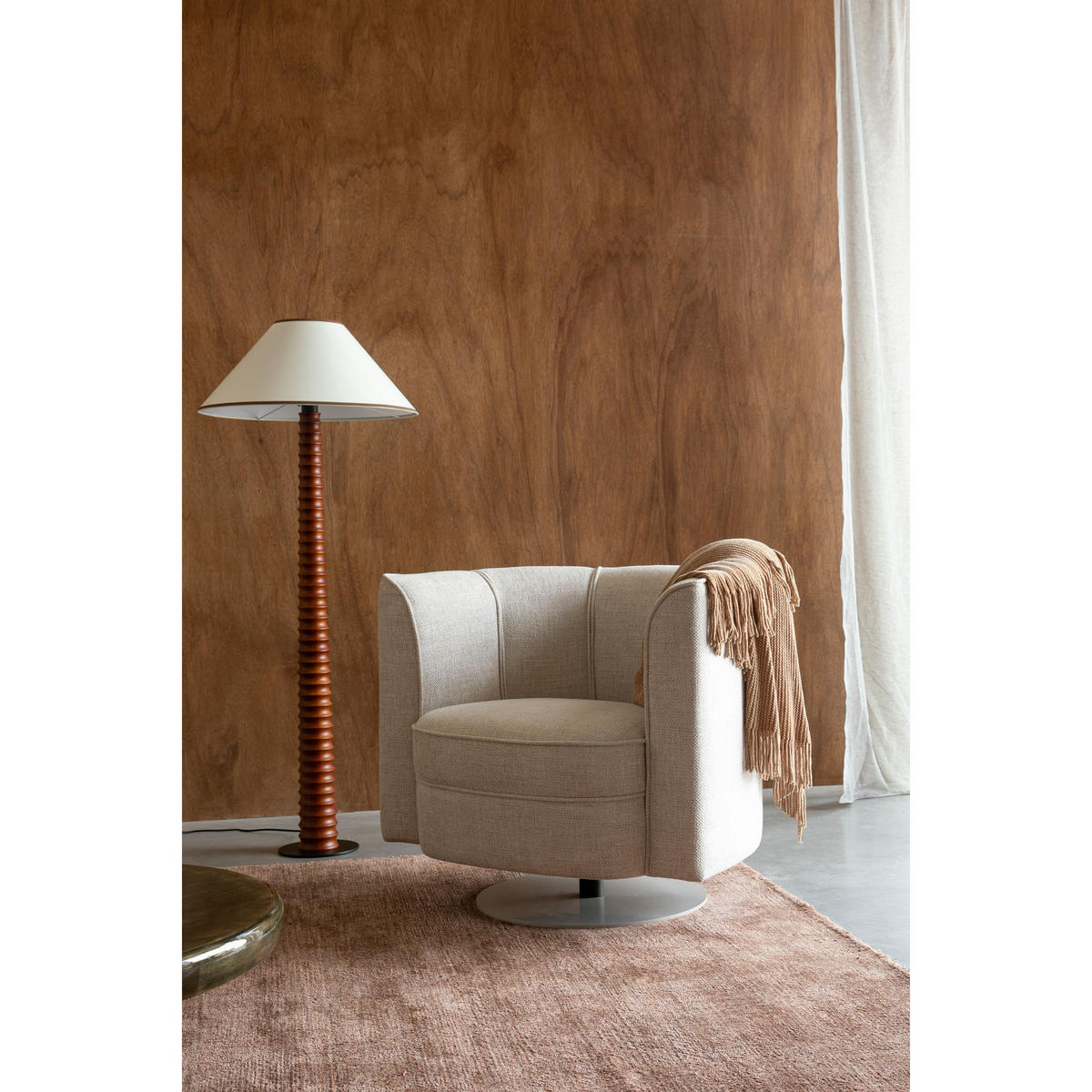 SESSEL Flower Drehbar Beige - Beige, Textil (86/76/74cm) - Dutchbone